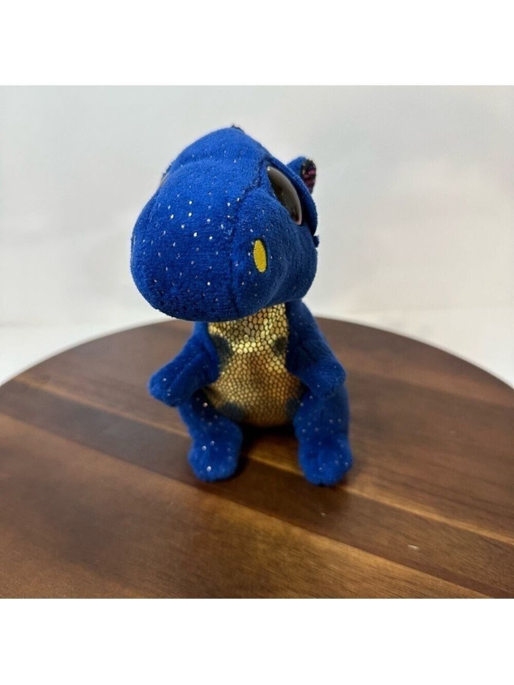 🍁Ty Beanie Boos SAFFIRE Blue Dragon 6" Blue Shiny Plush Winged Sparkle